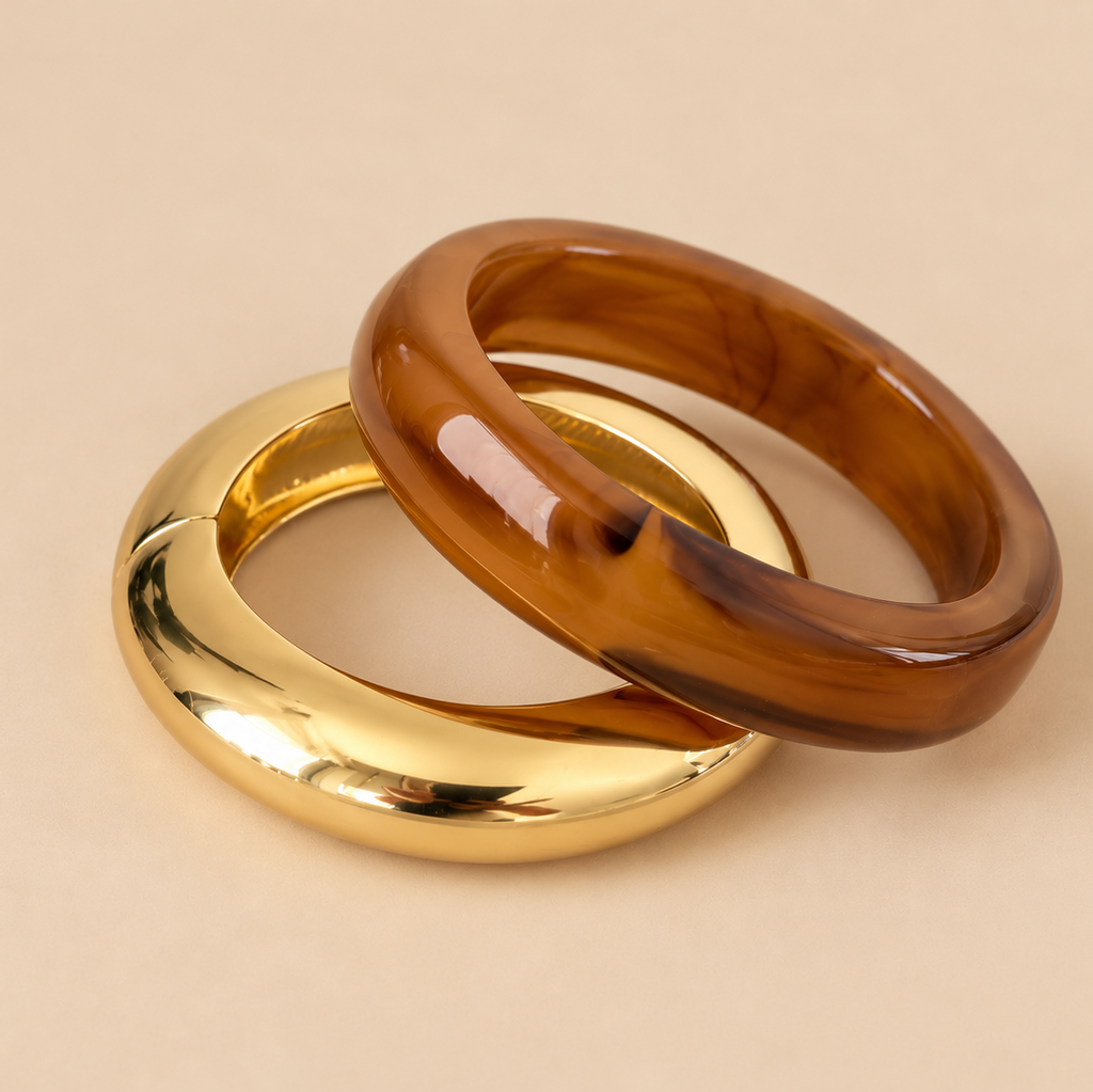 Golden Amber Bangles