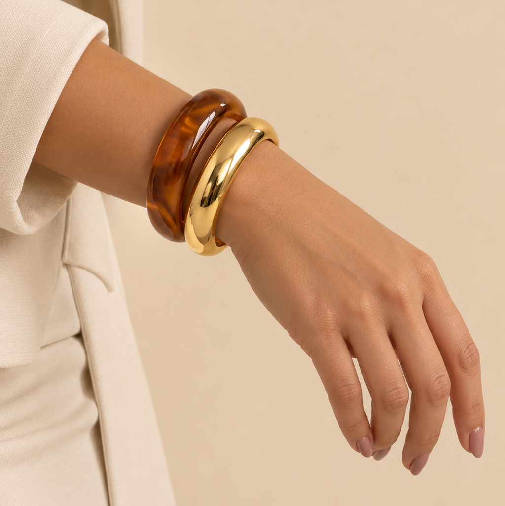 Golden Amber Bangles