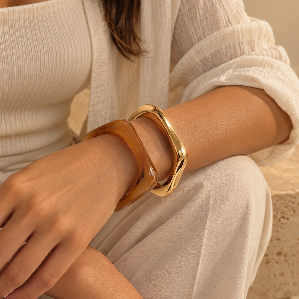 Golden Amber Bangles
